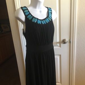 Beautiful black dress with turquoise beading